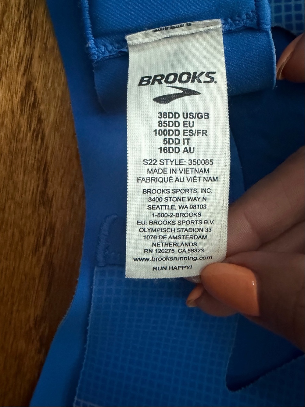 Brooks Dare Racerback Run Bra 2.0 – Bluetiful Altitude Print – 38DD High Impact - Picture 6 of 8
